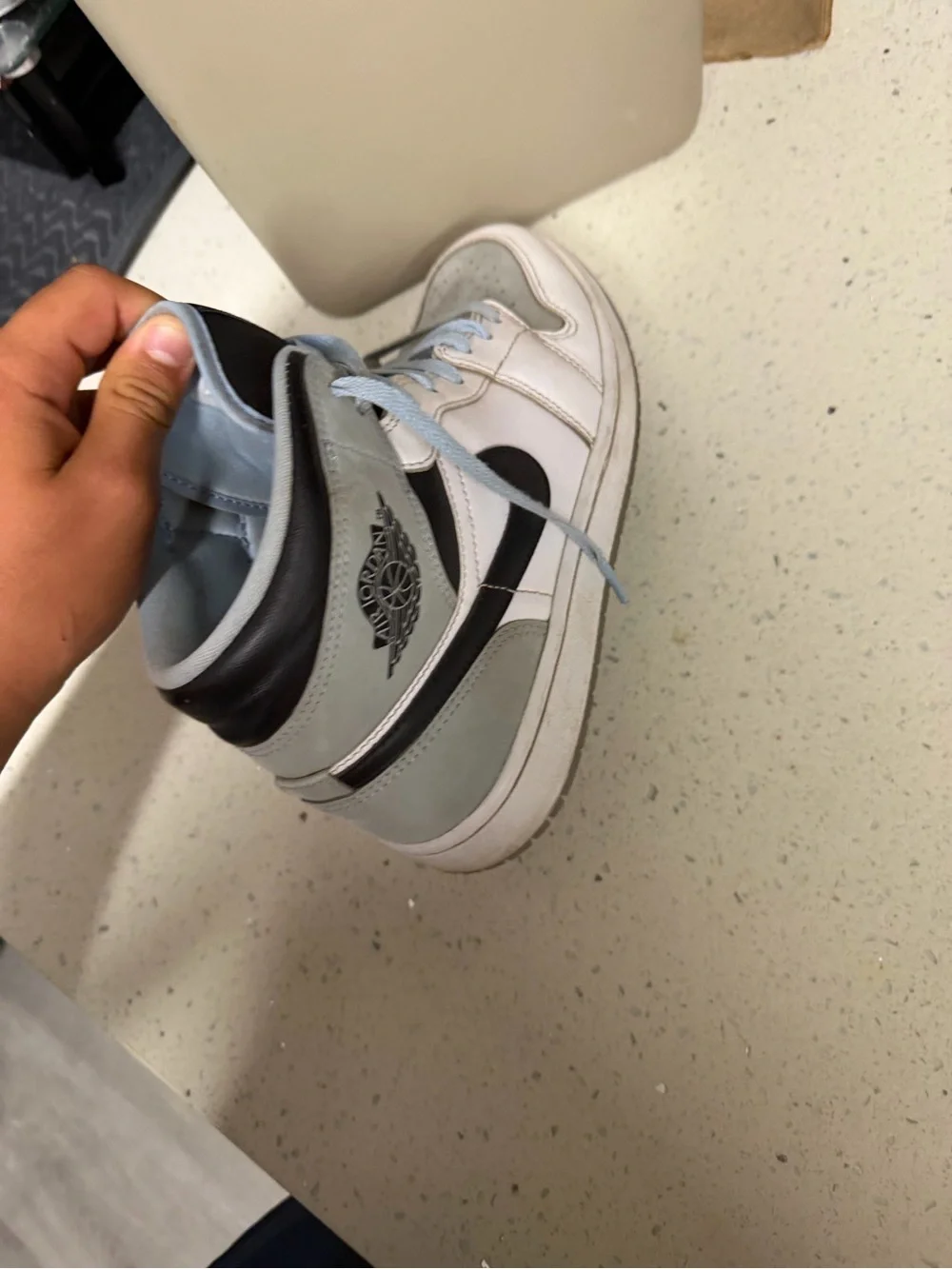 Jordan Kids' High-Top Sneakers in Light Blue, White, and Black